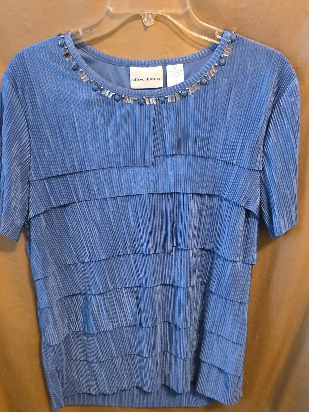 Ladies" Shimmery Blue Blouse Alfred Dunner M